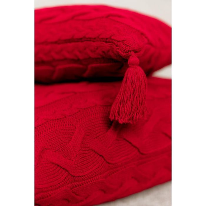 Наволочка Прованс декоративна в'язана Hit Kosa червона 45х45 (031668) зображення 5