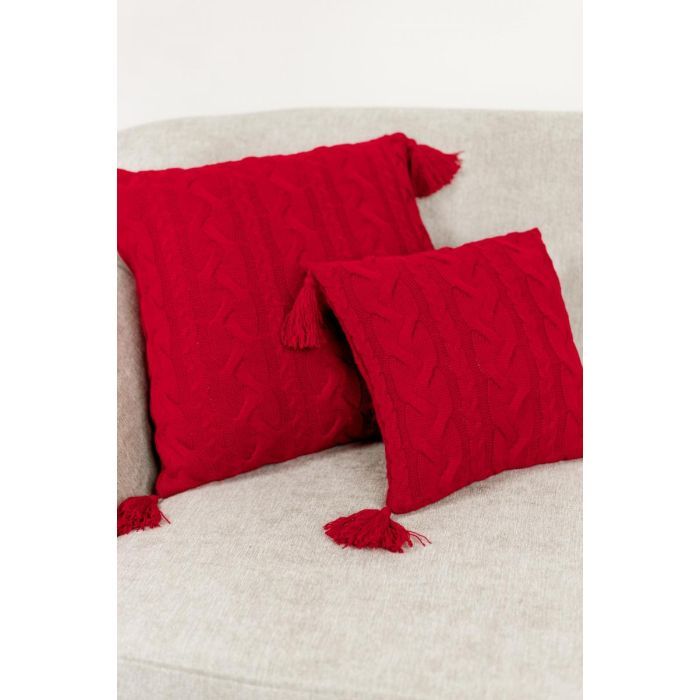 Наволочка Прованс декоративна в'язана Hit Kosa червона 45х45 (031668) зображення 6