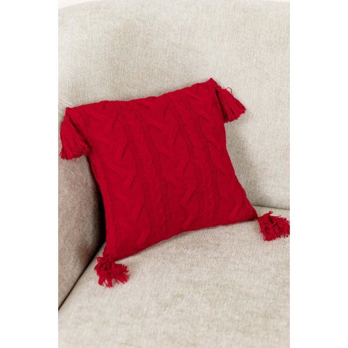 Наволочка Прованс декоративна в'язана Hit Kosa червона 45х45 (031668) зображення 8