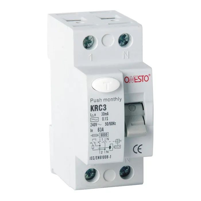 Дифференциальное реле (УЗО) ONESTO 1п+N 40А RCD 30mA, тип AC (KRC3) (0310.)