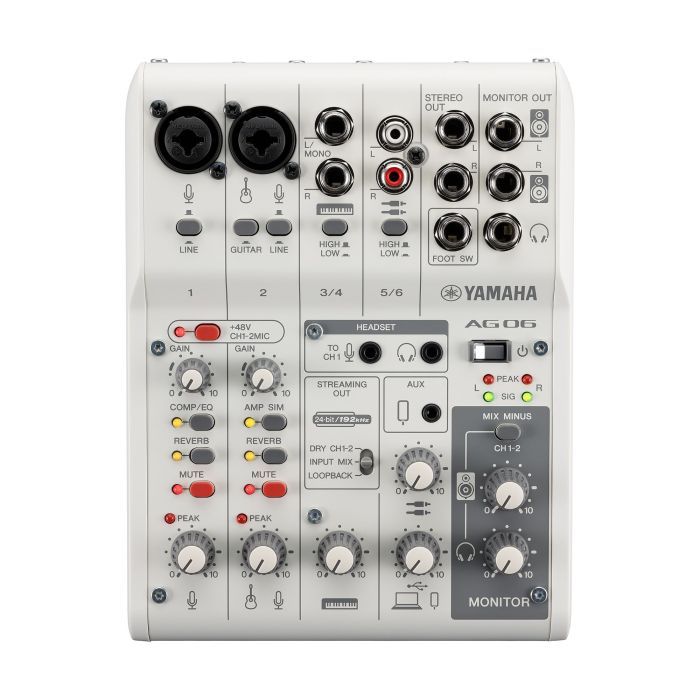 Аудіоінтерфейс Yamaha AG06MK2 White зображення 2