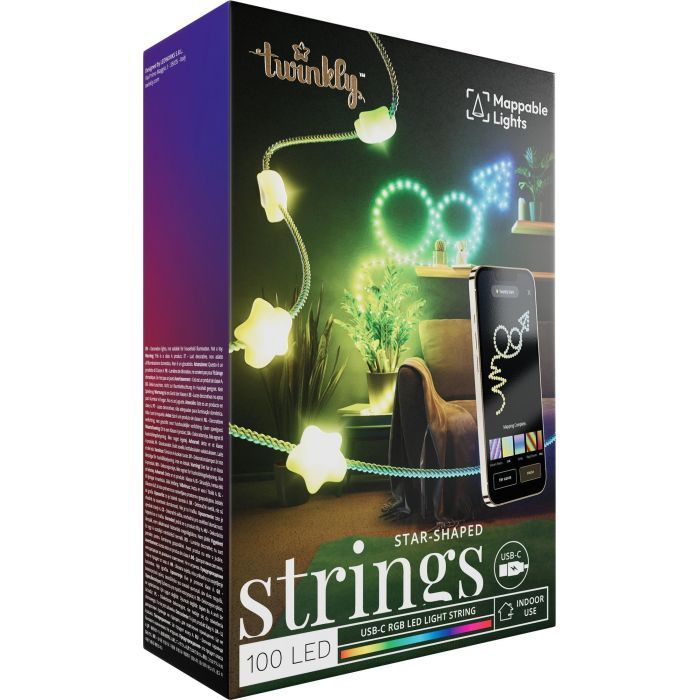 Гирлянда Twinkly Smart LED, Strings USB 100 Heart-shaped RGB LEDs, Clear Wire, USB-C (TWKH100RGB-T) изображение 8