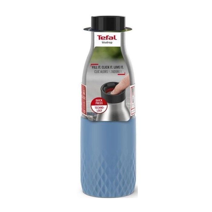 Термос Tefal Bludrop soft touch, 500мл, нержавіюча сталь, блакитний (N3110710)
