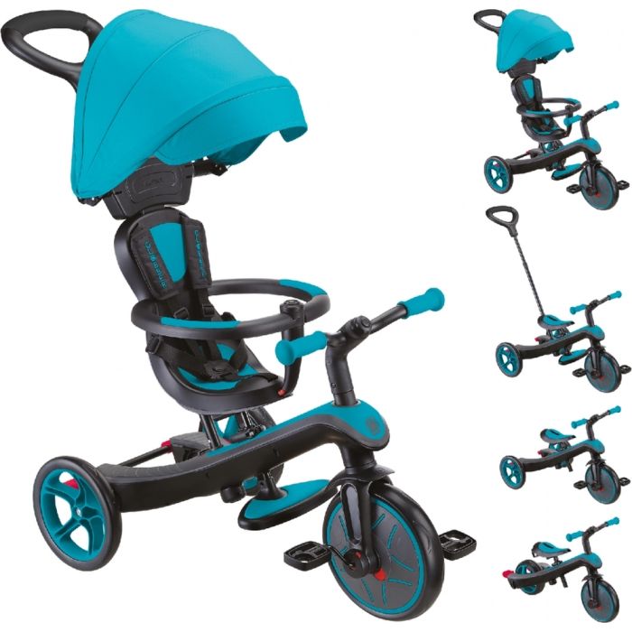 Дитячий велосипед Globber Explorer Trike 4 в 1, бірюзовий (634-105) зображення 11