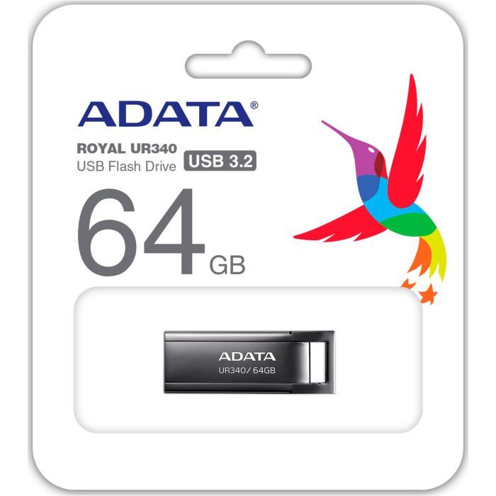 USB флеш накопитель ADATA 64GB UR340 Black USB 3.2 (AROY-UR340-64GBK) изображение 5