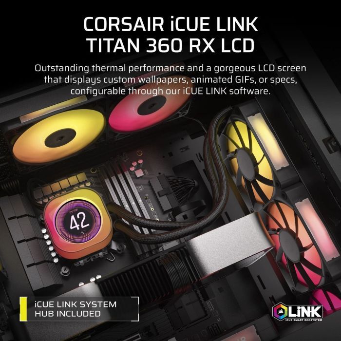 Система жидкостного охлаждения Corsair iCUE LINK TITAN 360 RX LCD (CW-9061023-WW) изображение 7