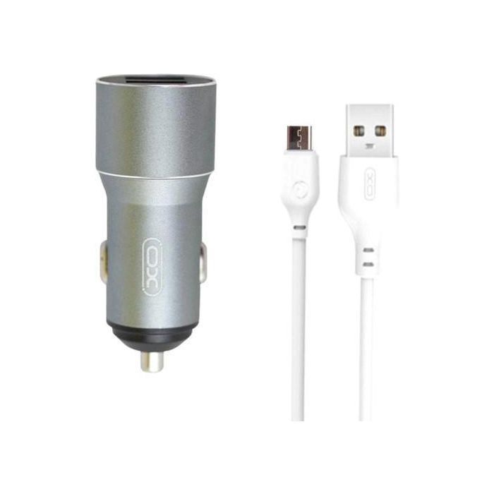 Зарядное устройство XO TZ09 2.4A/2 USB + cable microUSB Grey (XO-TZ09M-GR)