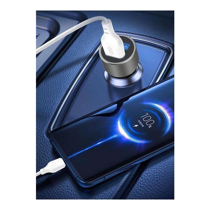 Зарядное устройство XO TZ09 2.4A/2 USB + cable microUSB Grey (XO-TZ09M-GR) изображение 3