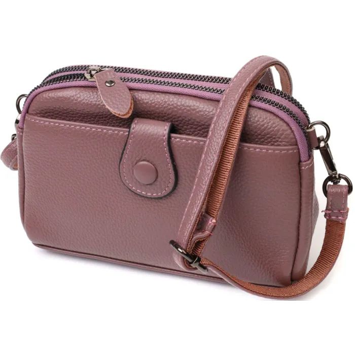 Сумка Vintage Из натуральной кожи Пудровая (22126)