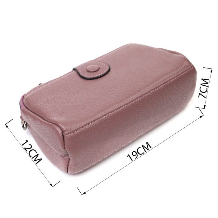 Сумка Vintage Из натуральной кожи Пудровая (22126) изображение 4