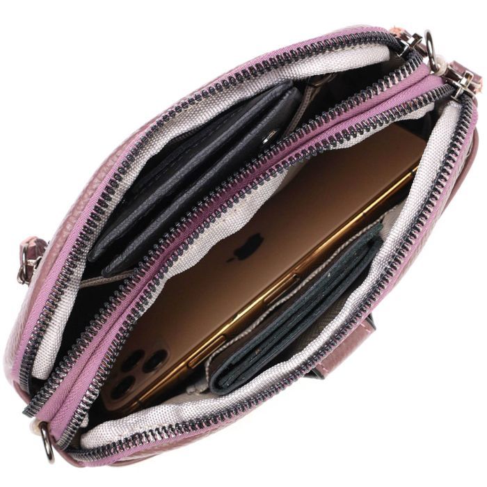 Сумка Vintage Из натуральной кожи Пудровая (22126) изображение 7