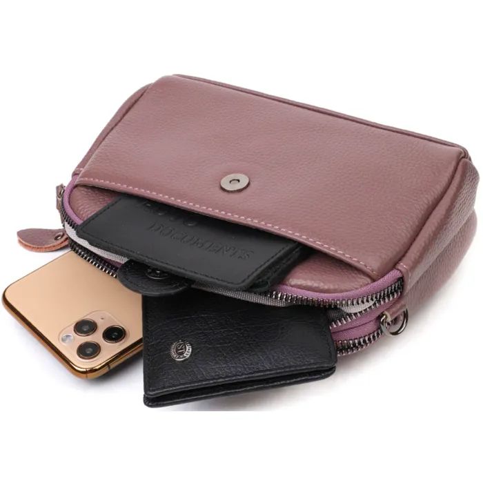 Сумка Vintage Из натуральной кожи Пудровая (22126) изображение 8