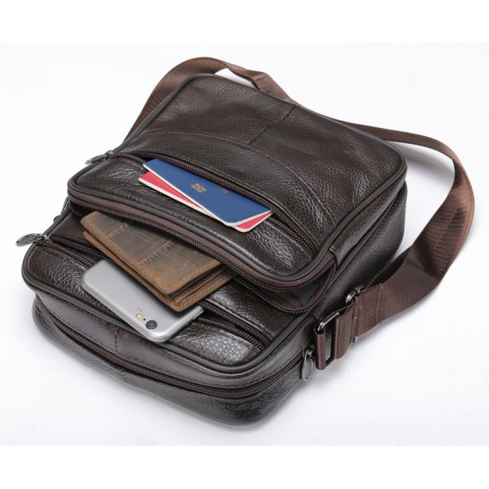 Сумка Vintage Кожаная Коричневая (20346) изображение 7