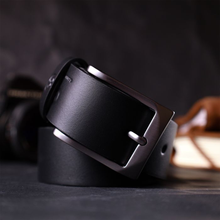 Ремень Grande Pelle Кожаный Черный (11690) изображение 10