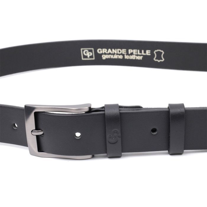 Ремень Grande Pelle Кожаный Черный (11690) изображение 5