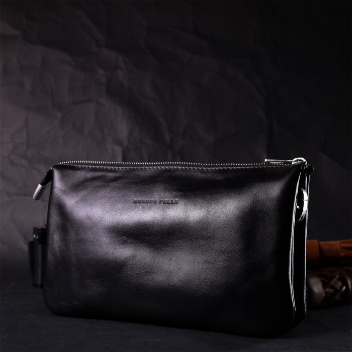 Сумка Grande Pelle Из натуральной кожи Черная (11657) изображение 10