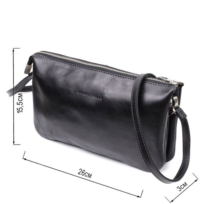 Сумка Grande Pelle Из натуральной кожи Черная (11657) изображение 3