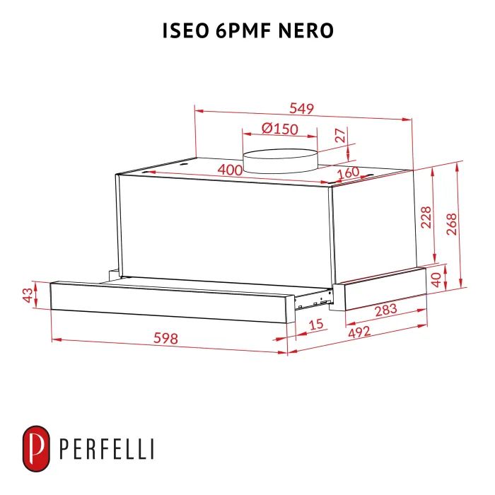 Вытяжка кухонная Perfelli ISEO 6PMF INOX изображение 12