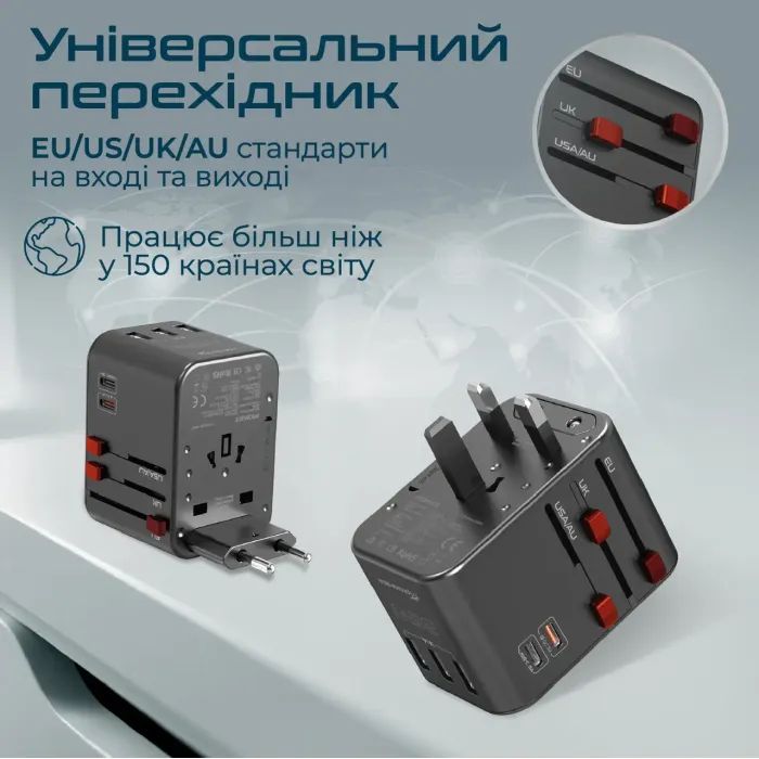 Зарядний пристрій Promate tripmate-36w.black зображення 3