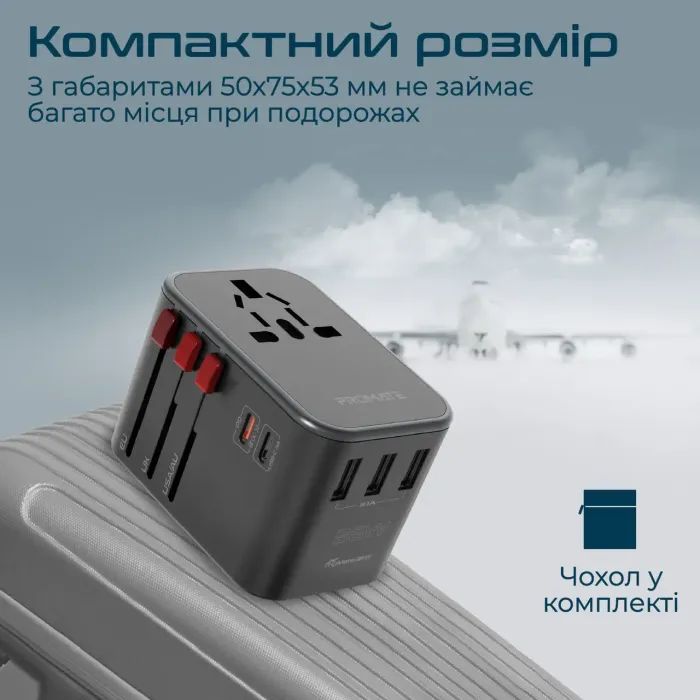 Зарядний пристрій Promate tripmate-36w.black зображення 7