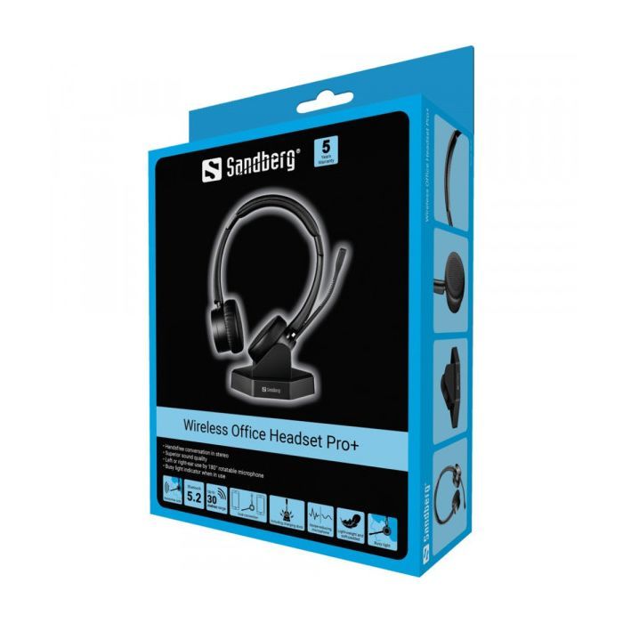 Наушники Sandberg Wireless Office Headset Pro+ Bluetooth Black (126-18) изображение 5