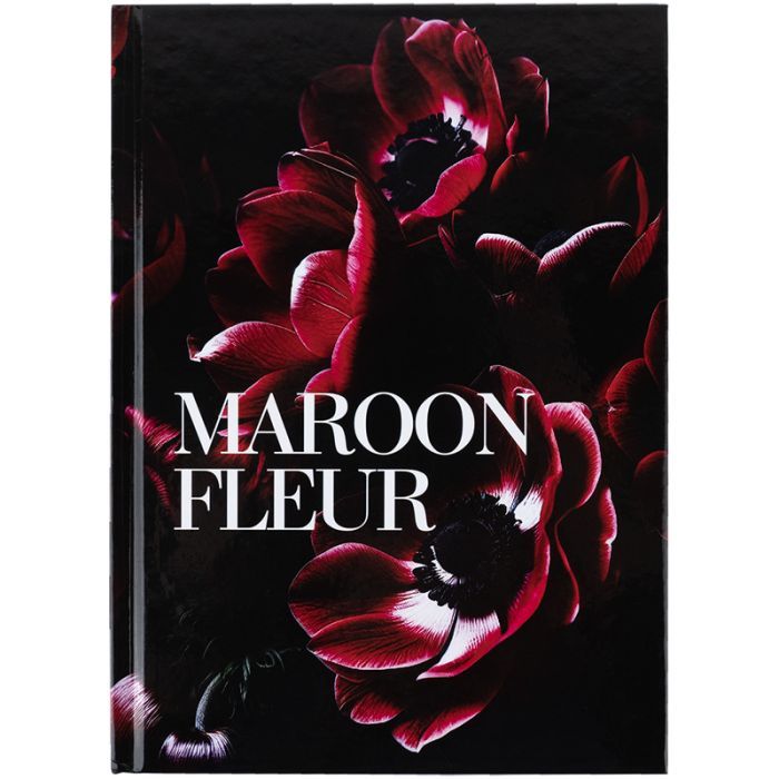 Книга записная Axent Maroon fleur А5, 96 листов, клетка, твердая обложка (8459-1-A)
