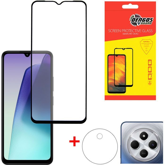 Стекло защитное Dengos Xiaomi Redmi 14C Kit (DG-TGSCP-07)