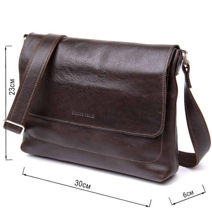 Сумка Grande Pelle Кожаная мужская Коричневая (11430) изображение 3