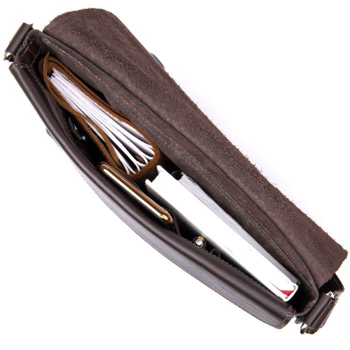 Сумка Grande Pelle Кожаная мужская Коричневая (11430) изображение 5