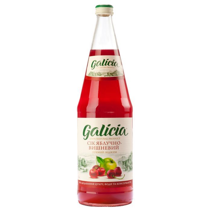 Сок Galicia Яблочно-вишневый прямого отжима неосвещенный 1 л с/б (4820209560121)