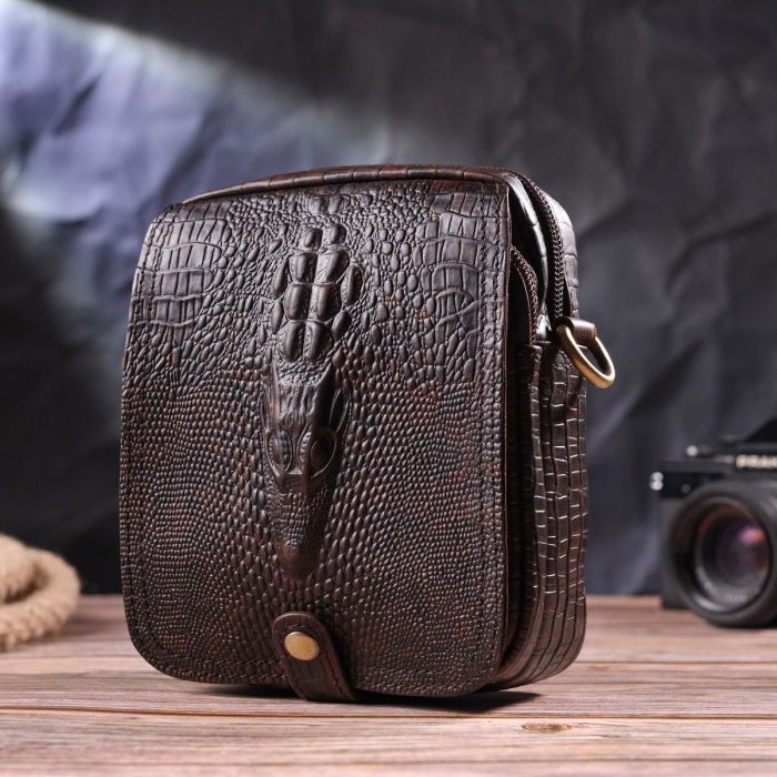 Сумка Vintage Чоловіча з натуральної шкіри Коричнева (21300) зображення 9