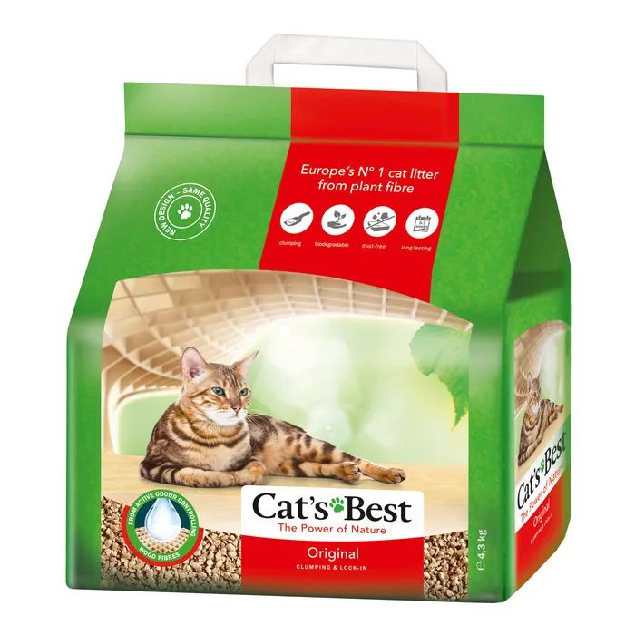Наполнитель для туалета Cats Best Original Древесный комковочный 4.3 кг (10 л) (4002973302415)