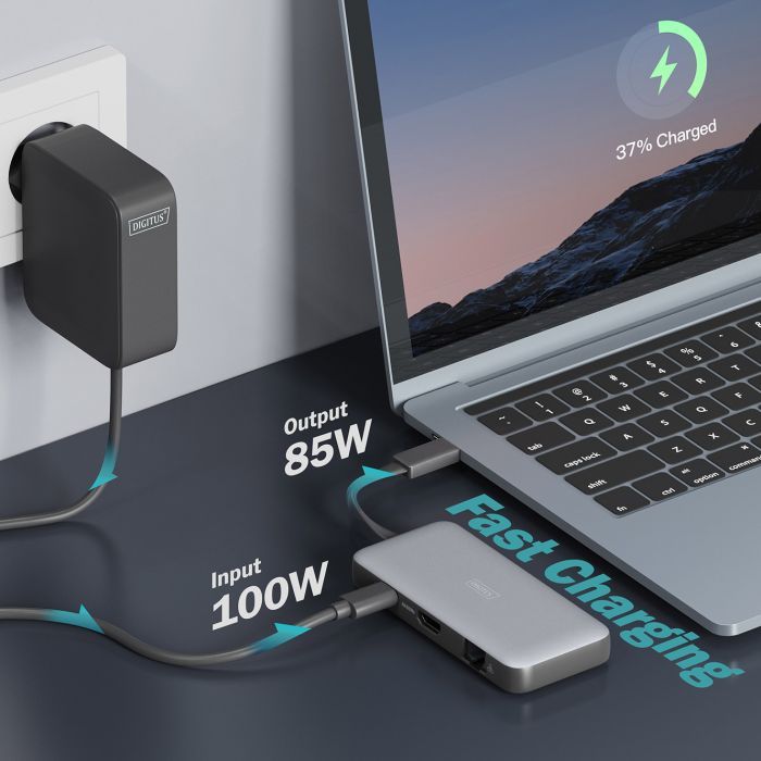 Порт-реплікатор Digitus USB-C > HDMI/2xUSB-A/USB-C/SD/MicroSD/RJ54 (DA-70914) зображення 9