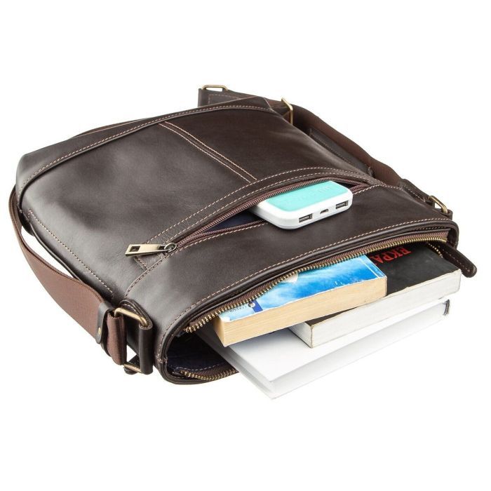 Сумка Shvigel У гладкій шкірі Коричнева (11178) зображення 5