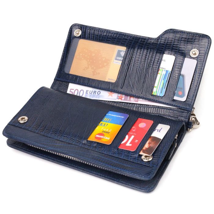 Портмоне Canpellini З натуральної шкіри Синє (21542) зображення 5