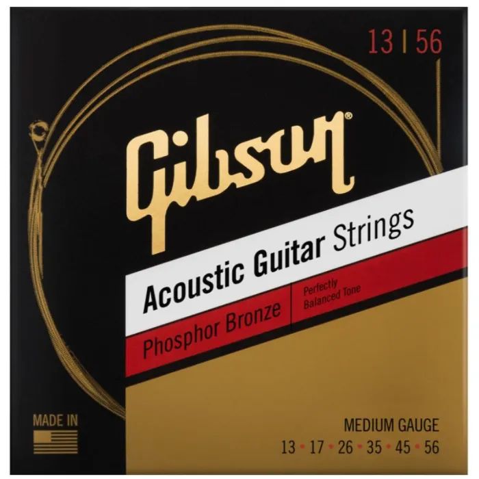 Струны для гитары Gibson SAG-PB13 Phosphor Bronze Acoustic Guitar Strings Medium (13-56) (230480)