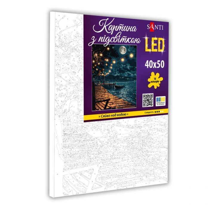 Картина по номерам Santi Сяйво над водою, 40*50см, LED (955091) изображение 2