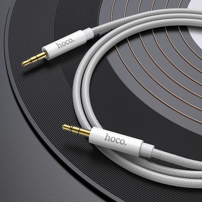 Кабель мультимедийный 3.5mm M to 3.5mm M 1.0m UPA19 AUX Silver HOCO (6931474759870) изображение 5
