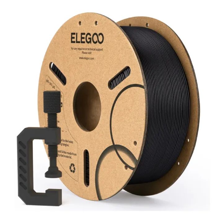 Пластик для 3D-принтера ELEGOO PLA-CF 1кг, 1.75мм, black (50.203.0464) зображення 2