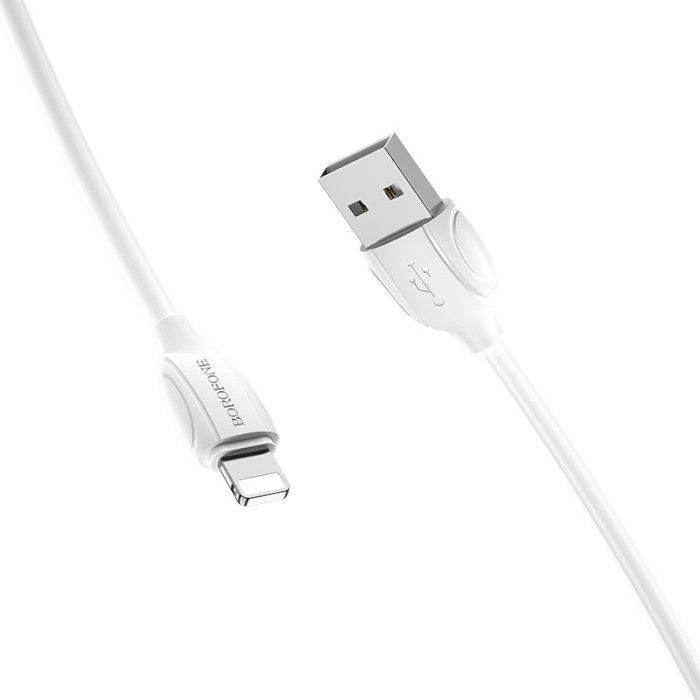Дата кабель USB 2.0 AM to Lightning 1.0m 2.4A PVC BX19 white BOROFONE (6931474701763) изображение 2