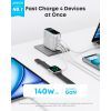 Зарядное устройство Anker Laptop GaN 140W 3xUSB-C PD3.1 + USB-A + display + cable Silver (B2697G41) изображение 2