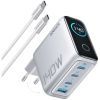 Зарядное устройство Anker Laptop GaN 140W 3xUSB-C PD3.1 + USB-A + display + cable Silver (B2697G41)