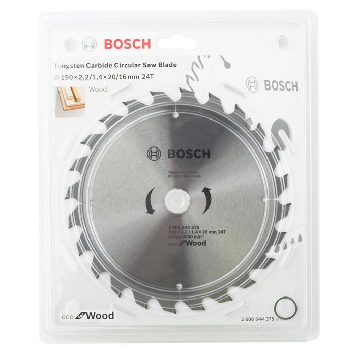 Круг відрізний Bosch Professional Eco for Wood 190x20/16-24T (2.608.644.375) зображення 2