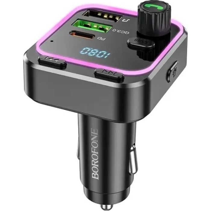 FM модулятор BOROFONE BC53, Black, Box изображение 3