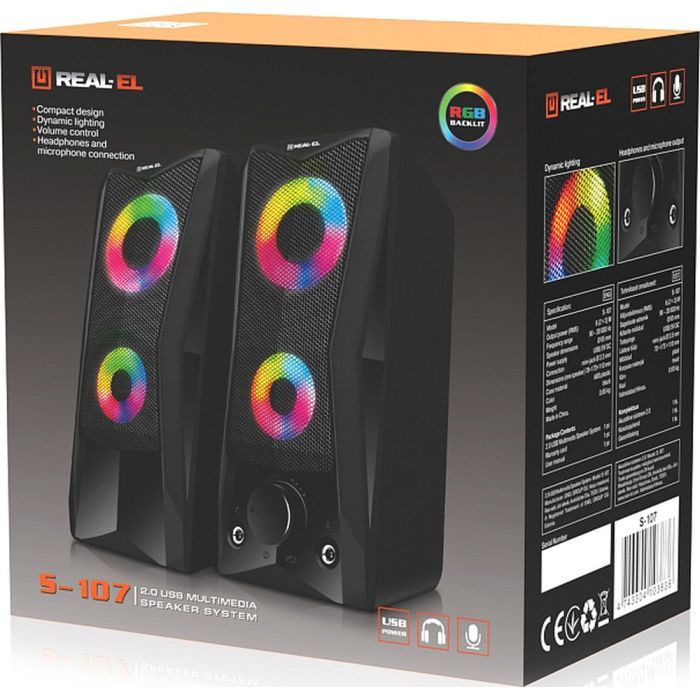 Акустична система REAL-EL S-107 USB Black (EL121100017) зображення 10