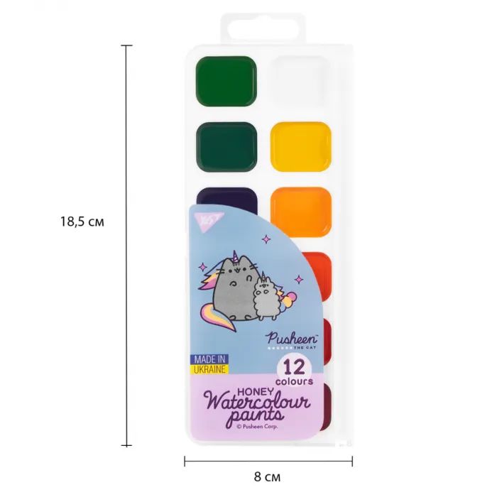 Акварельные краски Yes Pusheen 8 кольорів медові б/п (110274) изображение 6