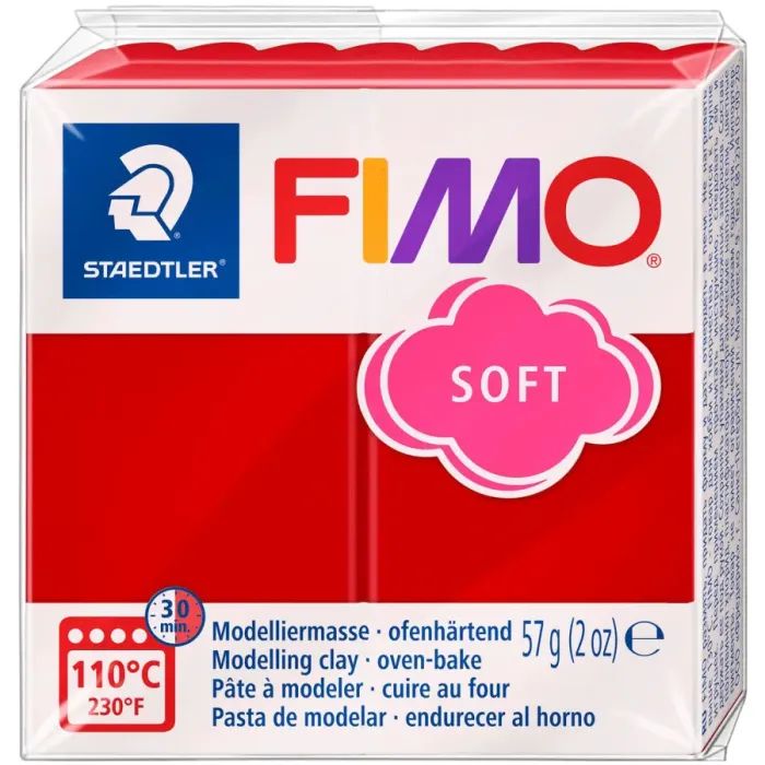 Пластика Fimo Soft, Різдвяний червоний, 57г (4007817138250)