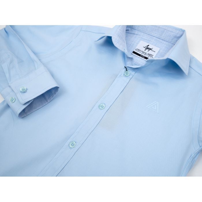 Рубашка детская A-Yugi школьная (18106-116B-blue) изображение 3 Рубашка детская A-Yugi школьная (18106-116B-blue) изображение 3