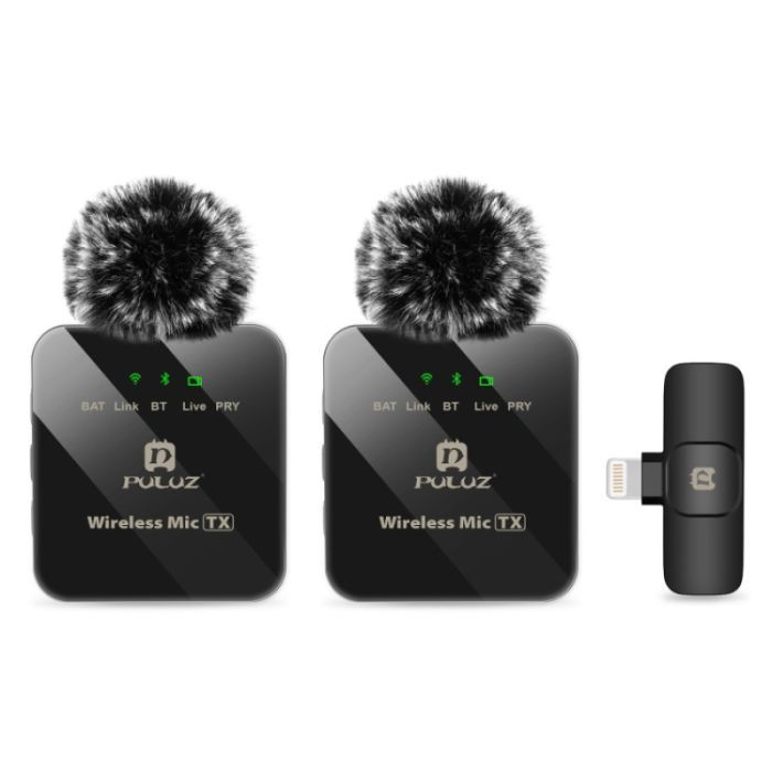 Микрофон Puluz для iPhone/iPad 8-контактний приймач і два мікрофони Black (PU647B)