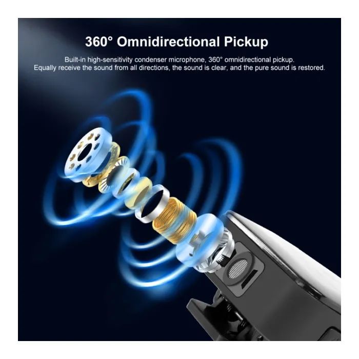 Микрофон Puluz для iPhone/iPad 8-контактний приймач і два мікрофони Black (PU647B) изображение 6